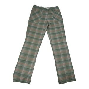 Vintage Nike Golf Green Striped Plaid Fit Dry Pants Double Button Size M